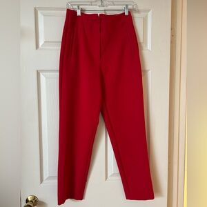 Classic Red High waisted ankle pants